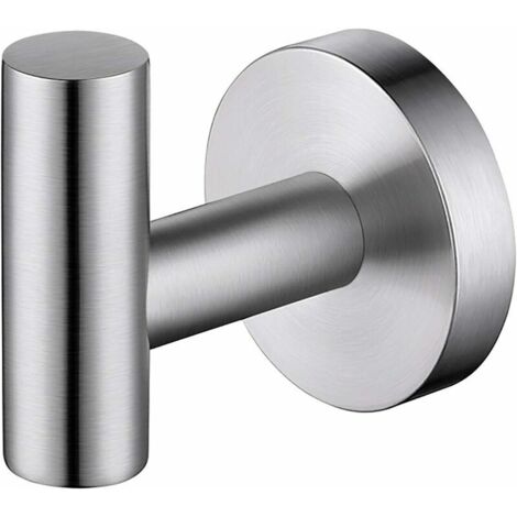 Portasciugamani da bagno con gancio da parete in acciaio inox SUS304, portasciugamani FOREHILL (spazzolato×1)