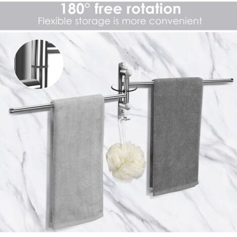 Portasciugamani da bagno da 35 cm per bagno e cucina, robusto e pratico, girevole in acciaio inossidabile, facile da pulire.