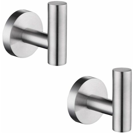 Portasciugamani da bagno in acciaio inox massiccio da parete per bagno e cucina 2 pezzi Macaron argento