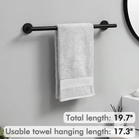 Portasciugamani da bagno nero Barra portasciugamani in acciaio inossidabile SUS304 da parete 50 cm