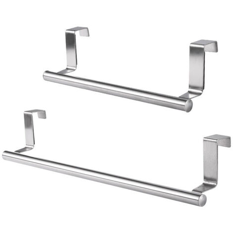 Portasciugamani da bagno, portasciugamani da cucina, portasciugamani per porta, portasciugamani da cucina senza foratura (2 pezzi, 23×6,2 cm e 36×6,2 cm)