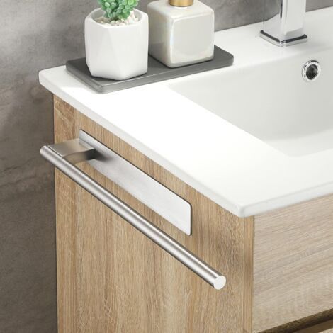 Portasciugamani da bagno senza foratura, portasciugamani adesivo, asta portasciugamani a parete, portasciugamani in acciaio inossidabile, asta portasciugamani argento spazzolato