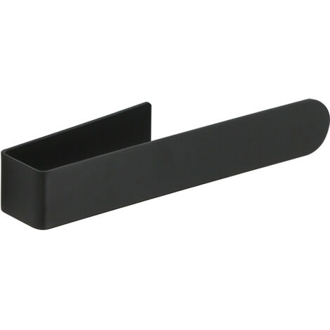 Portasciugamani da parete in acciaio inox, gancio per asciugamani da bagno, portasciugamani da bagno senza fori, portasciugamani da parete in acciaio inox, adesivo 3M, 37 cm, nero