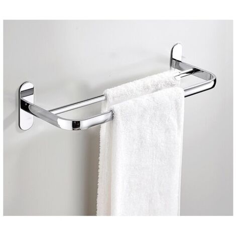 Portasciugamani doppio, 40 cm, SUS304, portasciugamani a parete per bagno, acciaio inossidabile lucido, 2 barre, portasciugamani a parete, portasciugamani per bagno