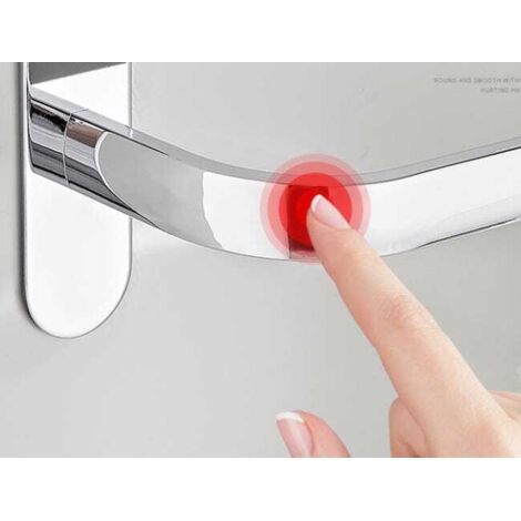Portasciugamani doppio, portasciugamani da parete SUS304 da 40 cm per bagno, portasciugamani da parete a 2 barre in acciaio inossidabile lucidato