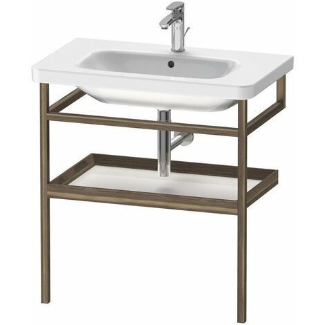 Portasciugamani DURASTYLE 440x740mm con ripiano bianco lucido / noce massello