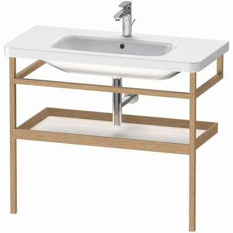 Portasciugamani DURASTYLE 440x940mm con ripiano bianco lucido / rovere massello