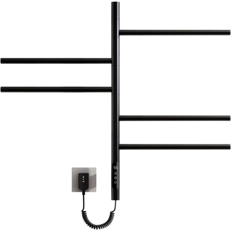 Aiperq - Toallero eléctrico, 420x660 mm, rotación de 180°, secador de toallas eléctrico, toallero calefactable, calentador termostático inteligente,