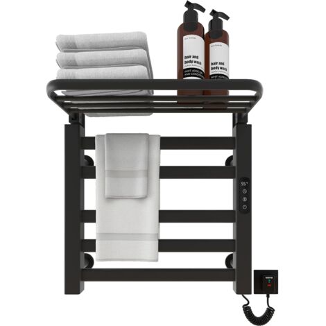 OIHPAW Portasciugamani Elettrico, 500x500mm Radiatore da Bagno Elettrico, Radiatore Scaldasalviette, Scaldasalviette, Elettrico Portasciugamani, riscaldamento in fibra di carbonio, antracite