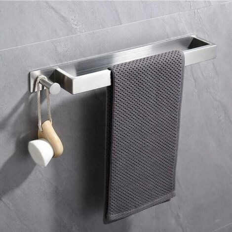 Portasciugamani da parete, portasciugamani da bagno con ganci adesivi, nero  opaco, barre impermeabili per porte da 40 cm per cucina, bagno, hotel,  WC,SOEKAVIA