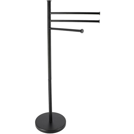 Portasciugamani in metallo a 3 bracci - nero - Tendance