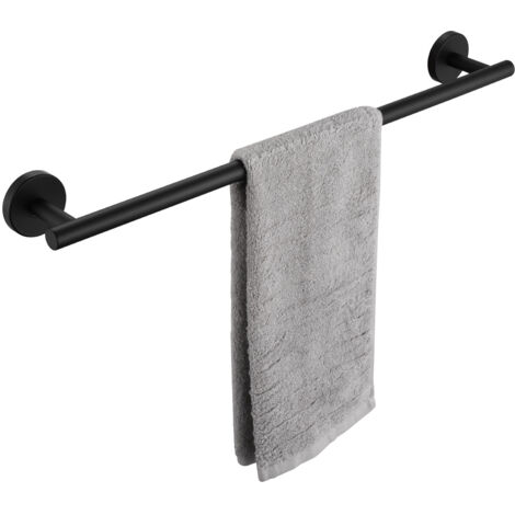 Portasciugamani multifunzionale in acciaio inossidabile 304 nero, portasciugamani unipolare adatto per bagno/assorbente sanitario/cucina