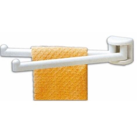 Portasciugamani per Bagno in Durolite Bianco Con Snodo 37 cm