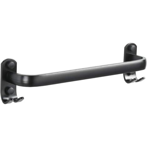 Portasciugamani per bagno - Porta strofinacci da cucina montato a parete - Nero - 40 cm,Ugreat
