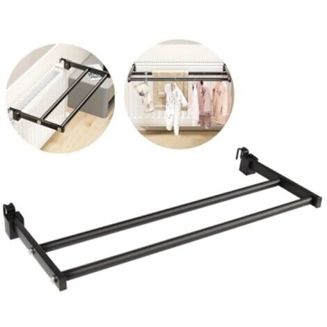 Portasciugamani per termosifone, 50 cm, metallo, nero