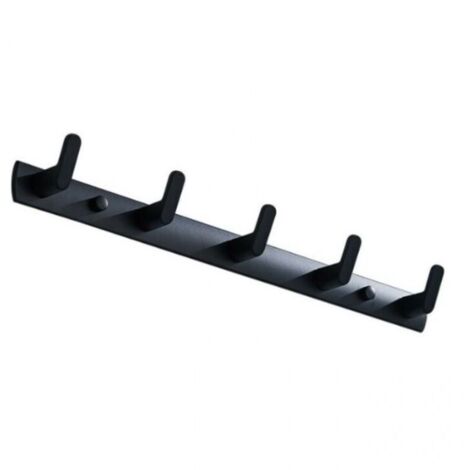 Portasciugamani, piastrelle per WC, anti-punzonamento, porta sul retro del bagno, appendiabiti, 5 ganci.