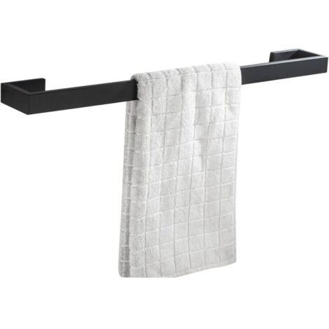 Portasciugamani singolo da parete per bagno, in acciaio inox SUS 304, finitura nero opaco, 40 cm