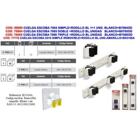 Portascopa triplo BRINOX con rullo e 2 grucce 7066