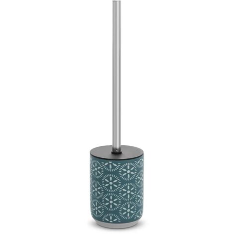 Portascopino da terra in ceramica turchese cobalto con setole nere  Circus