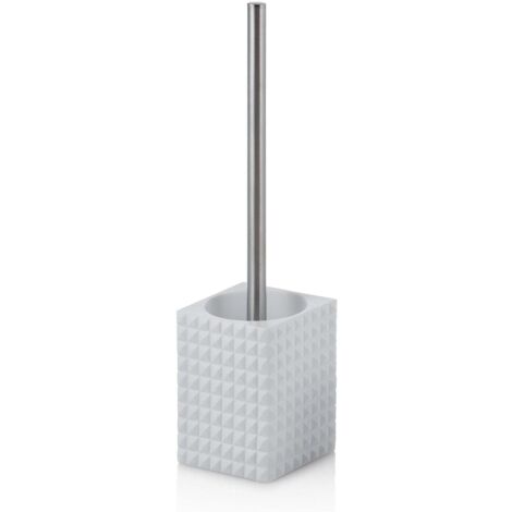 "Portascopino GEOMETRIC in resina e metallo bianco"