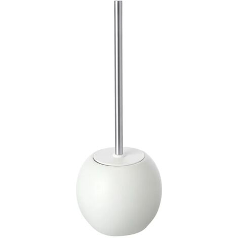 Portascopino in ceramica e acciaio bianco linea Oslo Feridras