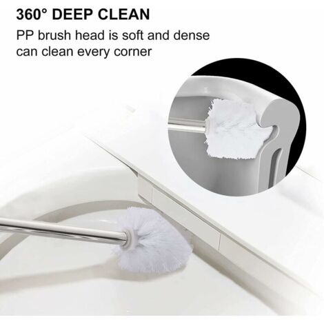 Portascopino per WC color argento, in acciaio inox 304, portascopino essenziale con superficie lucida, design moderno e semplice, accessorio indispensabile per il bagno.