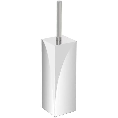Portascopino quadrato in acciaio inox 304 con setole nere e secchio estraibile