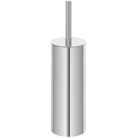 Portascopino tondo in acciaio inox 304 con setole nere e secchio estraibile