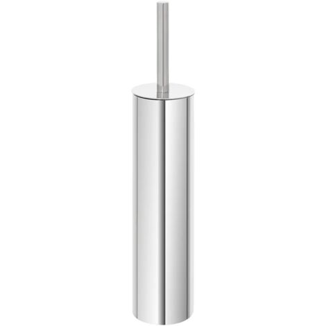 Portascopino tondo slim in acciaio inox 304 setole nere e secchio estraibile
