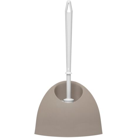 Portascopino wc angolare in Plastica tortora da appoggio