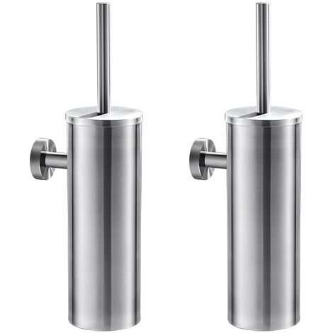 Scopino Wc con supporto in acciaio inox NYO spazzolato