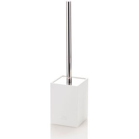 "Portascopino WC DANDY in resina e metallo bianco"