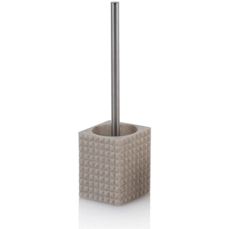"Portascopino WC GEOMETRIC in resina e metallo sabbia"
