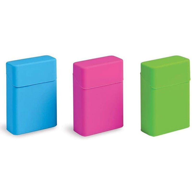 Image of Vetrineinrete - Portasigarette in silicone 3 pezzi astuccio porta pacchetto per 20 sigarette richiudibile in gomma morbida tascabile colori misti