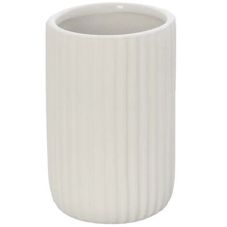Portaspazzolini bagno da appoggio bianco in ceramica soft touch Spring