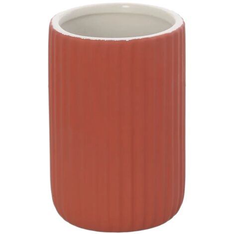 Portaspazzolini bagno da appoggio rosso in ceramica soft touch Spring