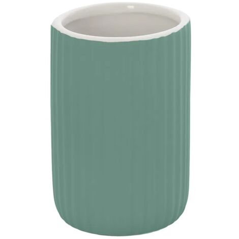 Portaspazzolini bagno da appoggio verde in ceramica soft touch Spring