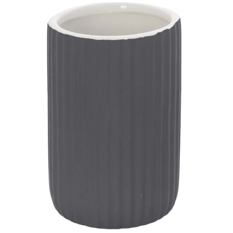 Portaspazzolini bagno d'appoggio grigio in ceramica soft touch Spring