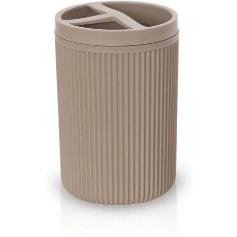Portaspazzolini da appoggio tortora in plastica Ring