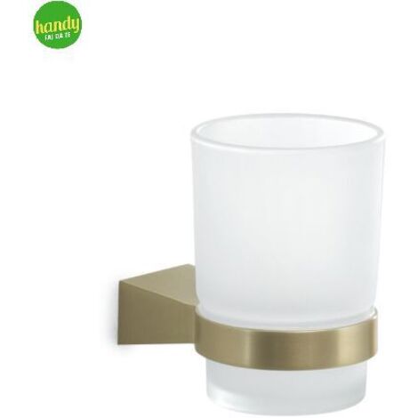 Portaspazzolini da muro in acciaio inox e Cromall TN10 Gedy serie TONALE Oro Matt