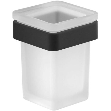 Portaspazzolini da muro in ottone e Cromall A810 Gedy serie SAMOA Nero Matt