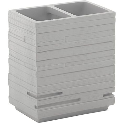 Portaspazzolini d'appoggio in resina QU98 Gedy serie QUADROTTO Grigio