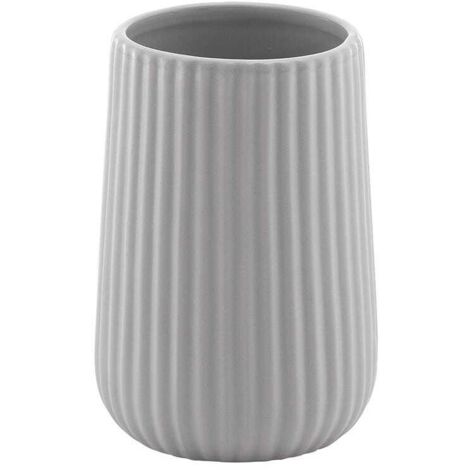 Portaspazzolini In Ceramica Grigia Da Appoggio  Dory