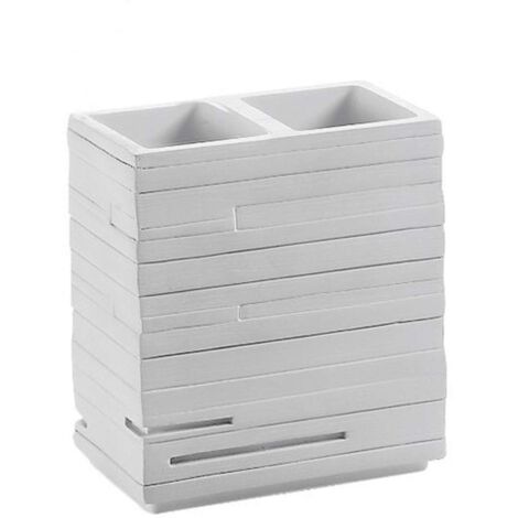 Portaspazzolini Quadrotto da appoggio cm. 10x6,5 in resina bianco