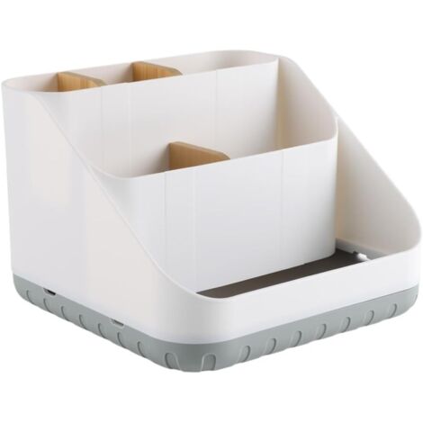 Portaspazzolino, 3 file, 6 scomparti, organizer da bagno, portaspazzolino grande con base rimovibile, piedini antiscivolo e sistema di drenaggio, organizer per spazzolini elettrici e dentifricio