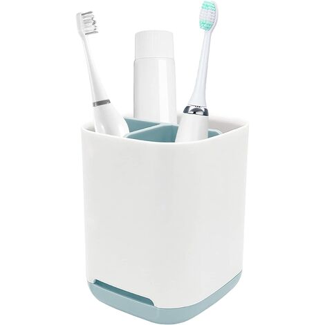 blu Portaspazzolino per bagno con 3 slot e base antiscivolo staccabile per una facile pulizia 
