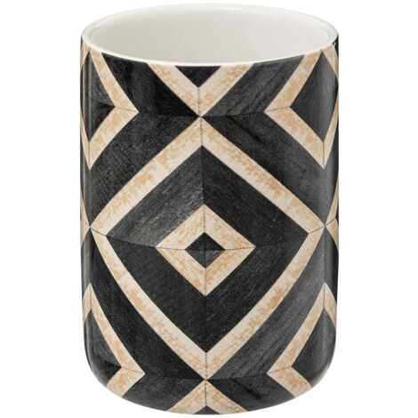 Portaspazzolino canvas nero e beige - 5five