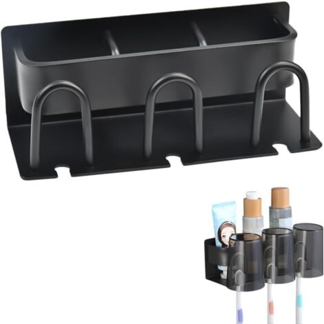 Portaspazzolino da parete KZQ, portaspazzolino autoadesivo, portaspazzolino elettrico multifunzionale, portaspazzolino autoadesivo con 3 tazze, organizer per