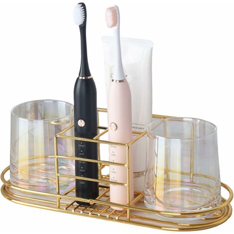 Portaspazzolino da bagno, organizer da bagno, 6 scomparti, multifunzione,  per cosmetici, trucco, cancelleria per ufficio, dentifricio, spazzolino da  denti : : Casa e cucina