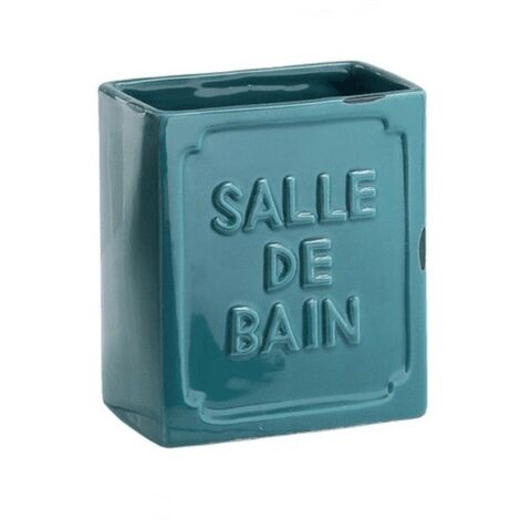 Portaspazzolino in ceramica blu Vivienne Gedy
